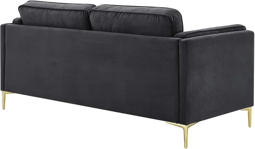 Vista 7 de Modway EEI-4453-CHA Kaiya - Sofá de terciopelo de alto rendimiento, color carbón