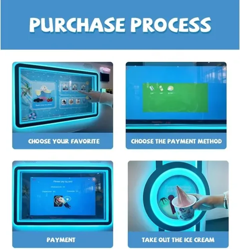 Vista 8 de Máquina expendedora inteligente de helados, fabricante de postres comercial completamente automático con monitoreo remoto y sistema de alerta
