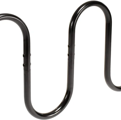 Vista 3 de Global Industrial Portabicicletas Wave de 94 pulgadas de L, montaje en fange, capacidad para 9 bicicletas, acero con recubrimiento en polvo, negro