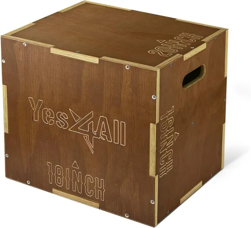 Vista 8 de Yes4All Plyo Box, 3-in-1 Wooden Box Jump for Home Gym, Lunges, Squats, Dips