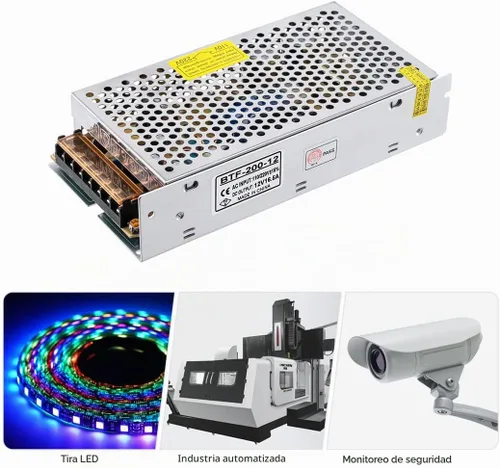 Vista 4 de BTF-LIGHTING Adaptador Convertidor Transformador de Fuente de Alimentación de Conmutación de CA100-240V a CC12V20A Máx240W para Módulo de Tira