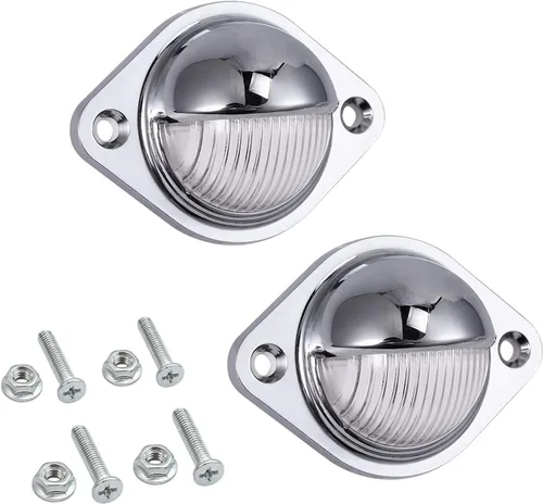 Vista 8 de Justech 2 luces LED para placa de matrícula de 3 luces impermeables, resistentes a los golpes, 12 V 24 V para camiones, SUV, remolques, caravanas