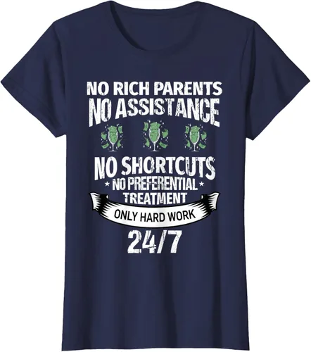 Vista 15 de Camiseta No Rich Parents Just Only Hard Work, Negro -, Pequeña