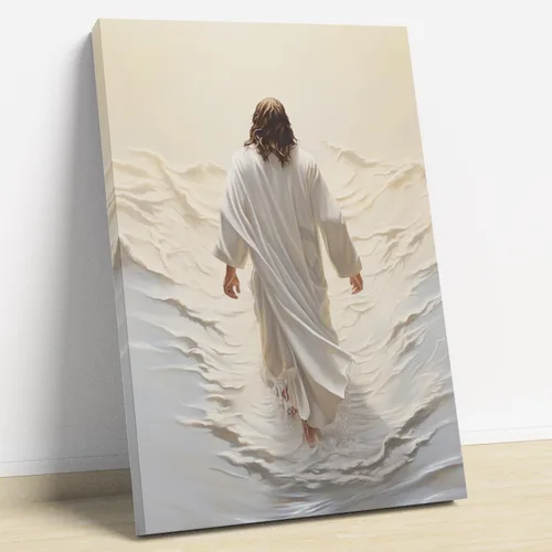 Vista 26 de Arte de pared de acuarela de Jesús, pintura en lienzo cristiano, imágenes de las Escrituras, decoración de pared, póster con versículos bíblicos