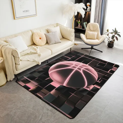 Vista 14 de Erosebridal Tapete de fútbol para interiores de 3 x 5 pulgadas, alfombra de fútbol neón para niños, adolescentes, hombres, brillantes, geométricas