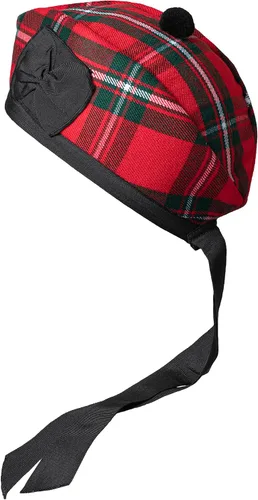 Vista 12 de Gorra Glengarry - Sombrero escocés tradicional, 100% lana, lana acrílica tartán, accesorios para kilts/gaitas, cinta de algodón de poliéster Negro
