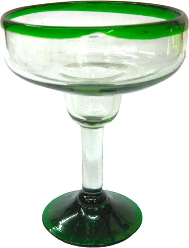 Vista 9 de Vasos de Martini con borde verde esmeralda de 10 onzas (juego de 6), vidrio reciclado, sin plomo, sin toxinas (Martini)
