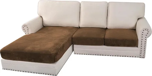 Vista 47 de H.VERSAILTEX Funda de cojín elástica de terciopelo para sofá, funda de cojín de felpa para cojines de silla, protector de muebles, cojín de asiento