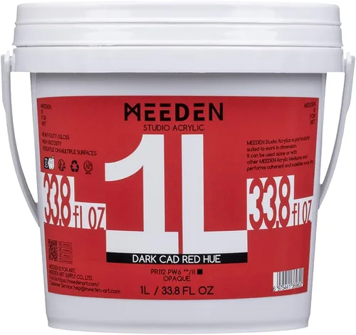 Vista 15 de MEEDEN Juego de pintura acrílica: 1L/33.8 oz x 12 colores pinturas acrílicas grandes a granel - Pinturas artísticas brillantes de cuerpo pesado
