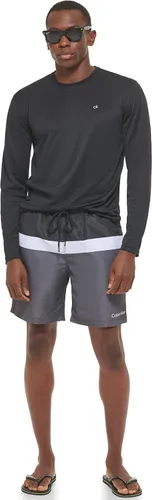 Vista 4 de Calvin Klein Manga larga ligera de secado rápido para hombre, protección UPF 40+, Negro