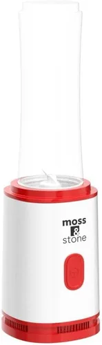 Vista 4 de Moss & Stone Batidora de una sola porción, blanco y rojo, 20 onzas