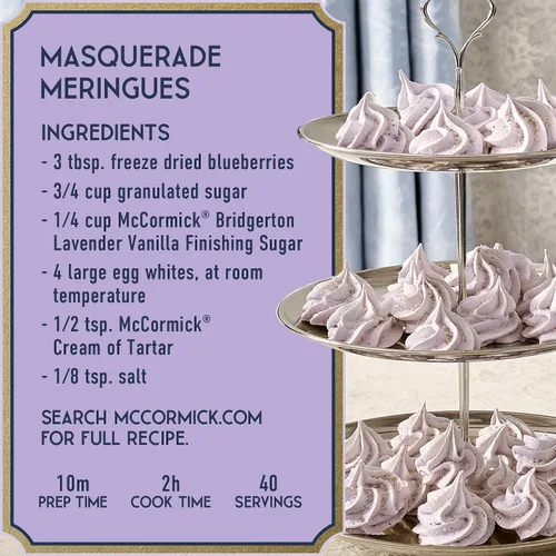 Vista 8 de McCormick Bridgerton - Azúcar de acabado, vainilla de lavanda, edición limitada, notas florales de lavanda, sabor a vainilla suave, para pasteles