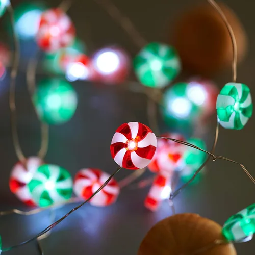 Vista 8 de MIYA LIFE Luces de Hadas Navideñas Luces de Mazorca de Caramelo Luces de Bastón de Caramelo de Navidad Luces de Cadena Navideñas a Batería - Ideales