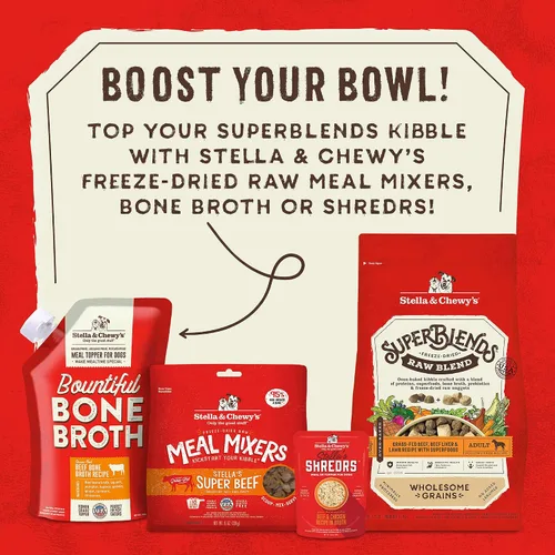 Vista 10 de Stella & Chewy's SuperBlends Raw Blend - Receta de carne de res alimentada con pasto, hígado de res y cordero con superalimentos, bolsa de 3.25