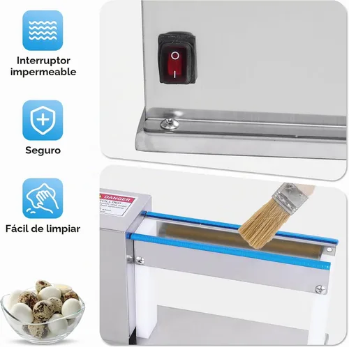 Vista 3 de Máquina peladora de huevos de codorniz pelador de huevos de codorniz eléctrico Sheller para huevo de codorniz hervido