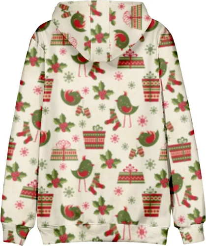 Vista 3 de Mens Christmas Hoodies Oversized Cotton Light Weight Graphic Ugly Christmas Sweatshirt Novelty Warm Pullover
