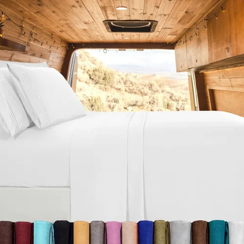 Vista 69 de Elegant Comfort - Juego de sábanas de microfibra de 1500 hilos de calidad hotelera prémium de 4 piezas - Resistente a arrugas, sábana bajera
