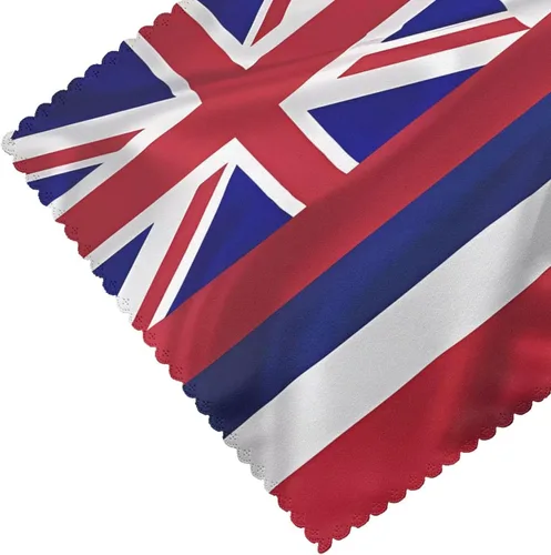 Vista 5 de Rectangular Placemats Set of 4, Heat Resistant Flag of Hawaii American Printed Kitchen Dining Table Mats