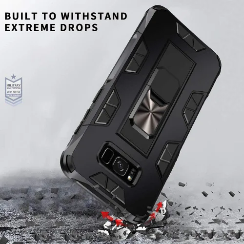 Vista 5 de Funda para Samsung Galaxy S8 Plus, funda Samsung Galaxy S8+ de grado militar, funda con función atril incorporada, armadura, resistente, a prueba