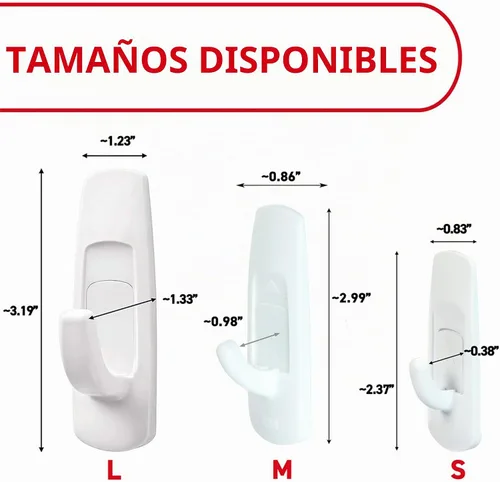 Vista 2 de Ganchos de utilidad Command Colgar sin daños con adhesivo, resistente, ideal para organización y almacenamiento, soporta hasta 3 libras