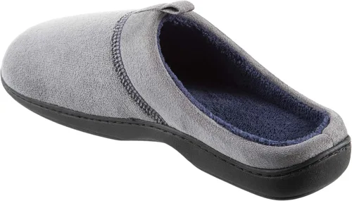Vista 7 de isotoner Pantuflas de espalda abierta para hombre con espuma viscoelástica y suela para interiores y exteriores Ceniza