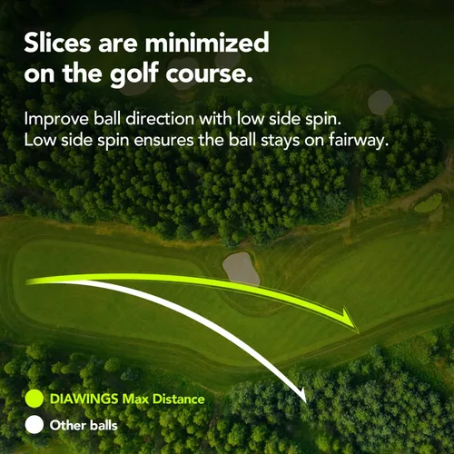 Vista 6 de Diawings Max Distance - Pelotas de golf para máxima distancia, anticorte, giro bajo, tiros rectos, media docena, 6 pelotas Blanco, rosa, naranja