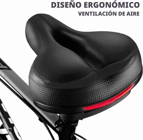 Vista 4 de Asiento de bicicleta, asiento de bicicleta más cómodo, doble absorción de golpes, espuma viscoelástica, impermeable, silla de montar de bicicleta