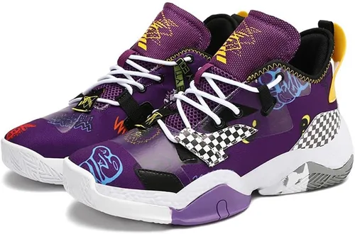 Vista 3 de VV87 Tenis de baloncesto unisex con estilo alto para correr, atléticos y transpirables