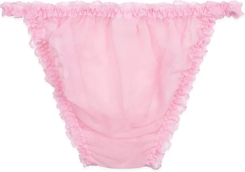 Vista 2 de Satini Bragas de bikini para mujer con volantes transparentes