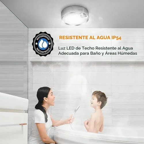 Vista 8 de TOOWELL Lámpara de techo con sensor de movimiento, funciona con pilas, luces de techo LED para interiores, para armario, pasillo, despensa