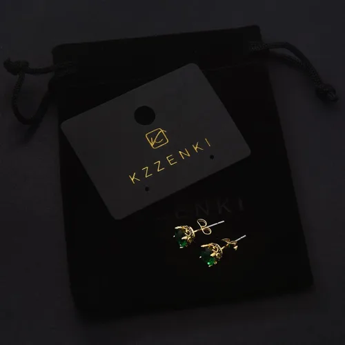 Vista 7 de Aretes negros y dorados para hombres y mujeres, con corona retro, hipoalergénicos, de acero inoxidable, con circonita cúbica