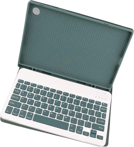 Vista 6 de Funda para teclado inalámbrico para tableta Tab A8 de 10.5 pulgadas, 2022, color verde oscuro con recortes precisos para uso diario
