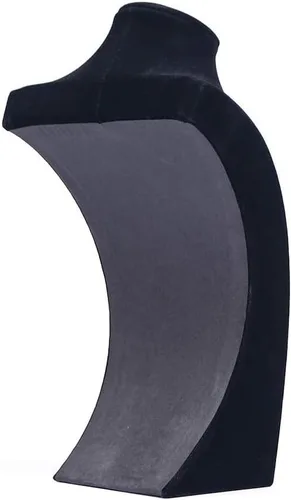 Vista 3 de Coward Soporte de busto de collar para espectáculo de venta, soporte de exhibición de joyas de collar de terciopelo negro para uso doméstico