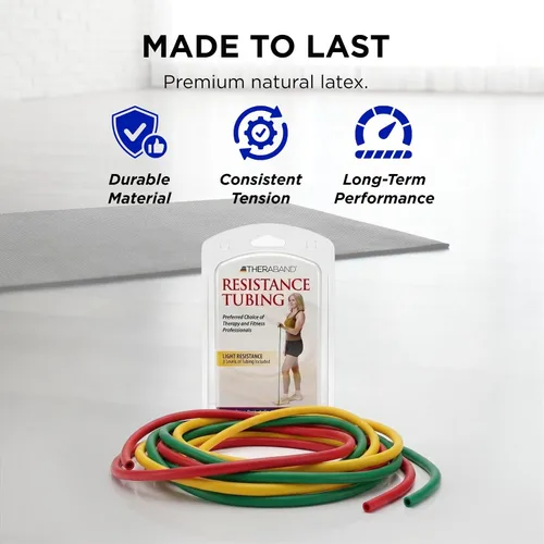 Vista 8 de TheraBand tramos de tubos profesionales con resistencia de látex para ejercitar, rehabilitar y acondicionar cualquier parte del cuerpo.