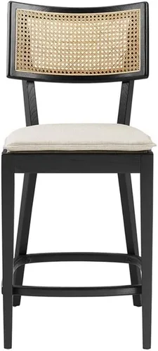Vista 7 de Modway Taburetes de madera Caledonia - Juego de 2 taburetes en negro y beige Negro Beige