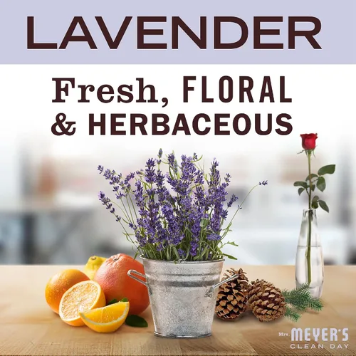 Vista 7 de Mrs. Meyer's - Paquete de velas perfumadas de lavanda y limpiadores multisuperficie (2 artículos)