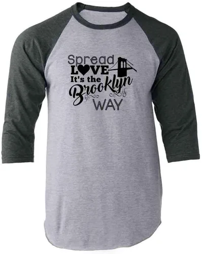 Vista 3 de Pop Threads Spread Love Its The Brooklyn Way Graphic Tee Camiseta para hombre