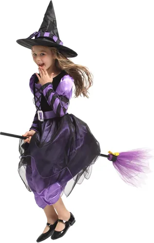 Vista 4 de Narecte Halloween Costumes for Girls Halloween Costumes,Witch Costume for Girls Witch Costume,Kids Witch Costume