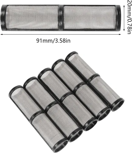 Vista 5 de Filtro pulverizador de pintura sin aire 246384 Filtro de colector de bomba 390 395 490 495 595 Pieza de repuesto 5 Pack 60 Pantalla de malla