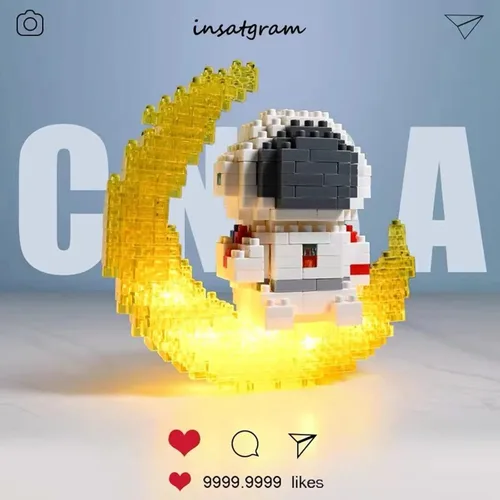 Vista 5 de Finger Rock Mini juegos de construcción de astronauta para adultos, kit de construcción de micro bloques y juguetes pequeños, regalos geniales