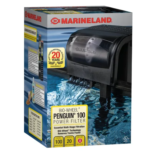 Vista 4 de Marineland - Filtro de potencia Penguin Bio-Wheel de 100 GPH, filtración de acuario multietapa