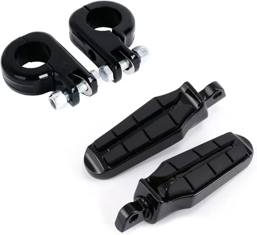 Vista 10 de Green-L Estriberas universales para motocicleta de 1 1/4 pulgadas con abrazadera P para Harley Sportster Softail Dyna Touring Road King Street Glide