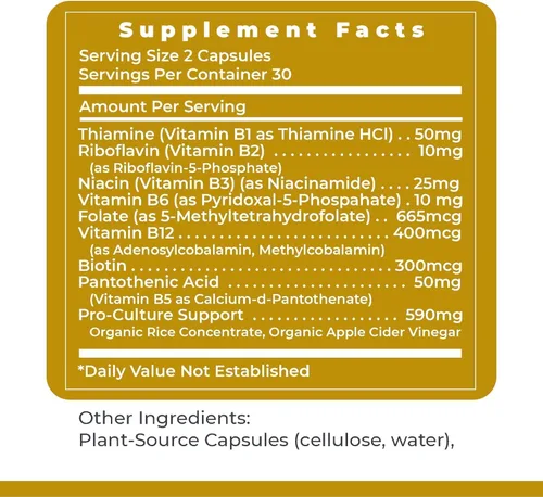 Vista 6 de Premier Research Labs Complete B - Suplemento complejo de vitamina B para una salud óptima Suplemento de vitamina B con biotina 9 vitaminas B
