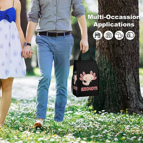 Vista 5 de Cute Axolotls Lunch Bags for Women Men Insulated Lunch Box Reusable Tote Bag for Home Office