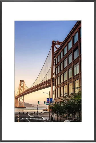 Vista 16 de Frametory, Portarretratos de aluminio negro de 6 x 8 pulgadas, juego de 1, ideal para mostrar fotos de 5 x 7 con paspartú o 6 x 8 sin paspartú