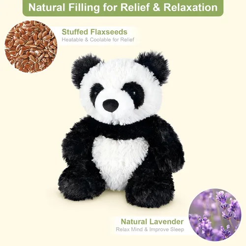 Vista 11 de [Usado] SuzziPals Panda - Almohadilla térmica para animales de peluche, para microondas para calmar