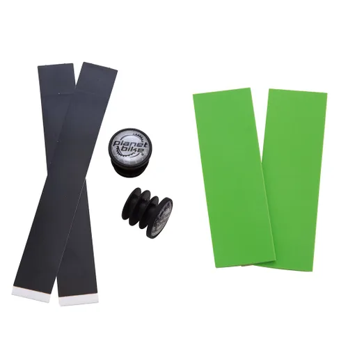 Vista 2 de Cinta para manubrio de bicicletas Planet Bike GEL con tapones reflectantes Verde