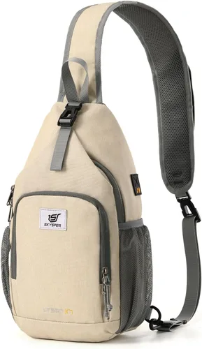 Vista 17 de SKYSPER - Mochila cruzada con bloqueo RFID, mochila de bandolera, mochila para el hombro y el pecho, mochila de viaje y senderismo, para mujeres