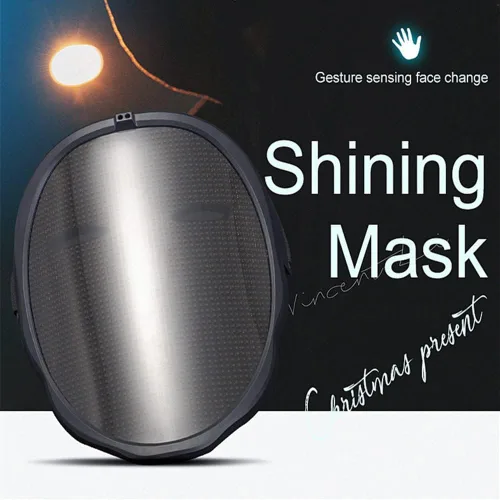 Vista 6 de Máscara LED con transformación facial, aplicación programable, máscara digital inteligente con luz LED para niños, adultos, hombres, disfraz