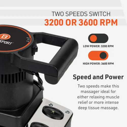 Vista 7 de Body Sport Masajeador Profesional de Doble Velocidad Terapéutico y Vibración para Alivio del Dolor y de los Músculos Adoloridos – Herramienta